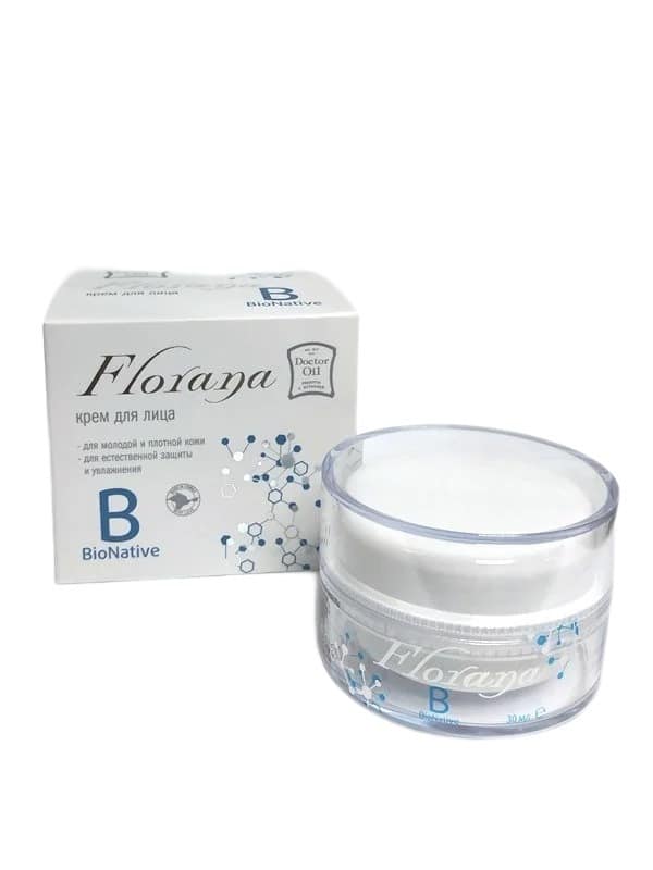Крем для естественной защиты и увлажнения молодой и плотной кожи лица «Florana» - BioNative